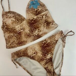 Ocean Avenue Brown Soft Snakeskin Pattern Bikini